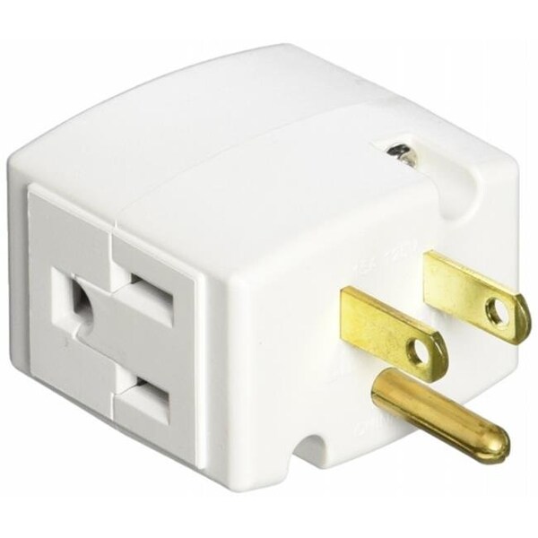 Ezgeneration 15 Amp White Triple Cube Grounding Adapter EZ649650 - main